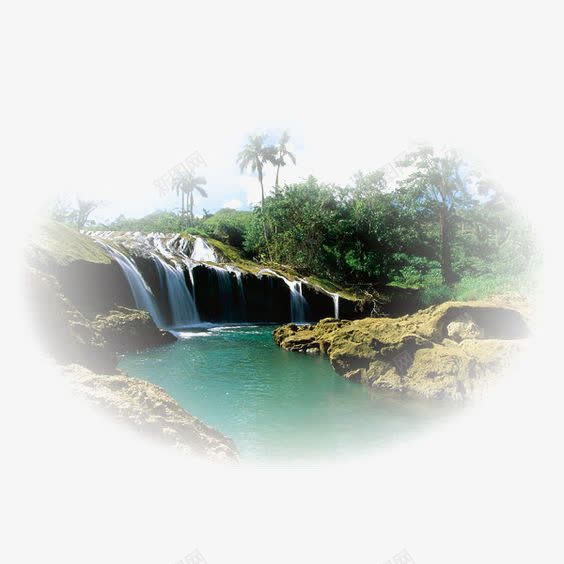 热带风景png免抠素材_新图网 https://ixintu.com 创意 山水 树林 椰子树 热带雨林