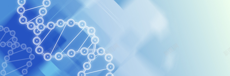 蓝色DNA分子banner背景jpg设计背景_新图网 https://ixintu.com 几何 分子式 扁平 海报banner 渐变 蓝色背景