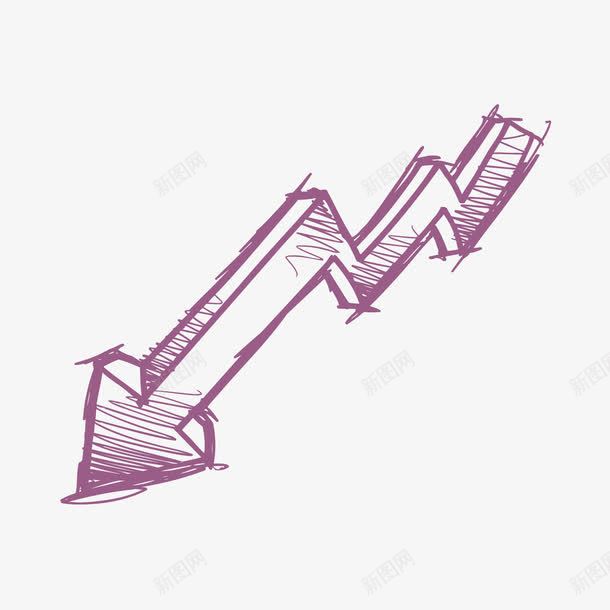 卡通手绘箭头矢量图ai免抠素材_新图网 https://ixintu.com 卡通 手绘 箭头 紫色下降箭头 矢量图