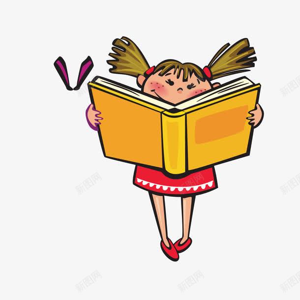 卡通校园生活png免抠素材_新图网 https://ixintu.com 书籍 卡通 学习 学校 学生 彩色 看书