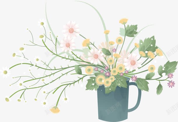 手绘花草png免抠素材_新图网 https://ixintu.com AI 卡通 手绘 植物 水桶 清新 线条 绿草 花卉 花朵 花瓶 花草 鲜花