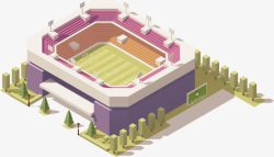 立体3D地标建筑体育场元素素材
