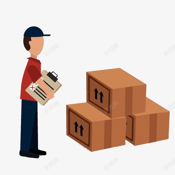 检查货物的人员png免抠素材_新图网 https://ixintu.com 卡通手绘 工人 搬运 检查 生产 生产商 生产家 箱子 记录 货 货物 质检员 运输货物