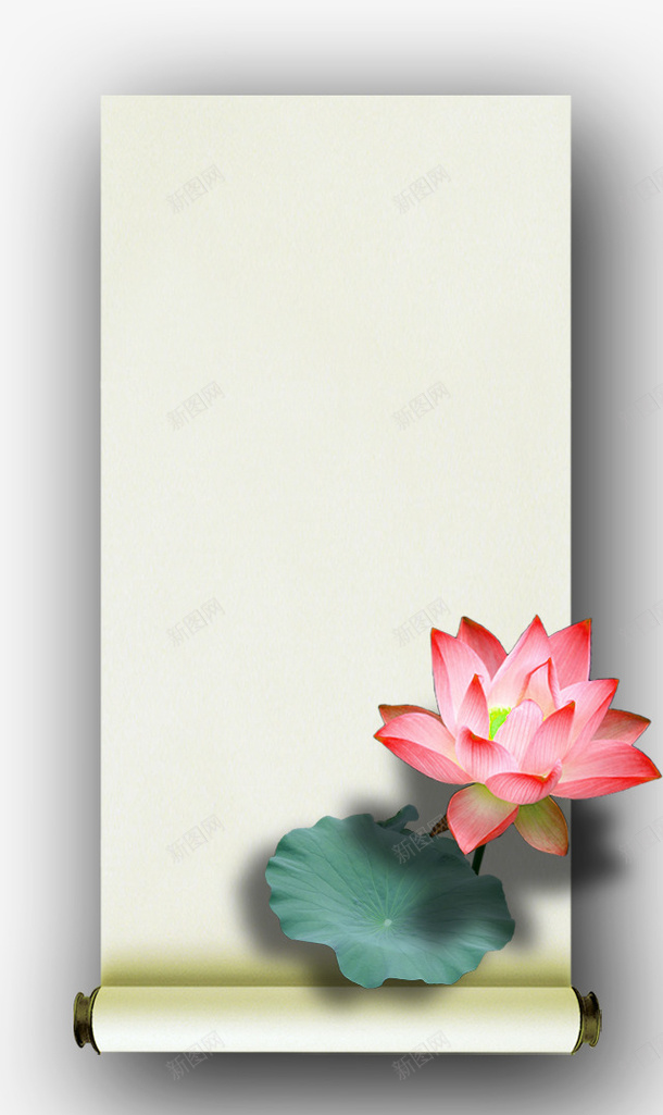 黄色简约画卷荷花边框纹理png免抠素材_新图网 https://ixintu.com 免抠PNG 画卷 简约 荷花 边框纹理 黄色