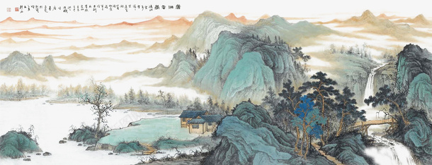 水墨画山水png免抠素材_新图网 https://ixintu.com 创意 古典 可爱 山水 彩色 手绘 水墨画 简单 艺术