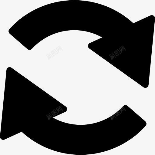 箭头圈两顺时针方向旋转图标png_新图网 https://ixintu.com 双箭头 圆 圆顺 箭 箭头 顺时针箭头