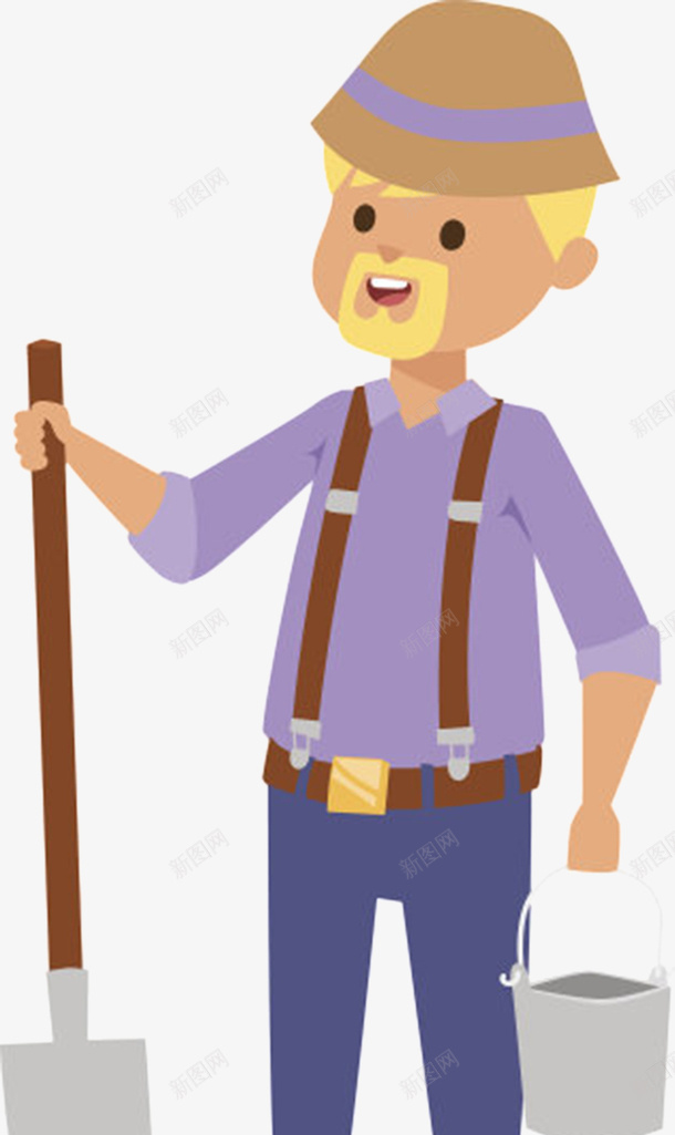 卡通人物反铲清洁卫生png免抠素材_新图网 https://ixintu.com 保护环境 免扣 免费下载 公益环保 城市 文明 清洁工 环卫工人 环卫工人卡通 绿色