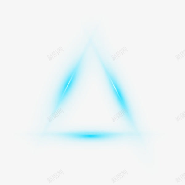 蓝色发光三角png免抠素材_新图网 https://ixintu.com 三角 几何 发光 蓝色