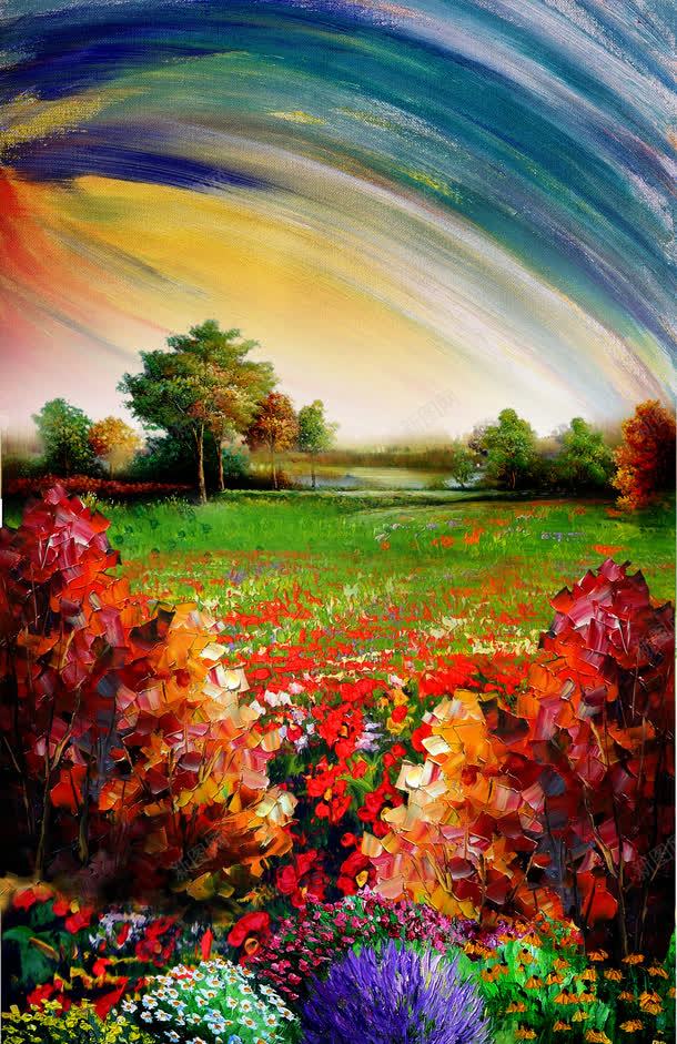 油画png免抠素材_新图网 https://ixintu.com 油画 油画jpg 花园 花园插图 风景 鲜花