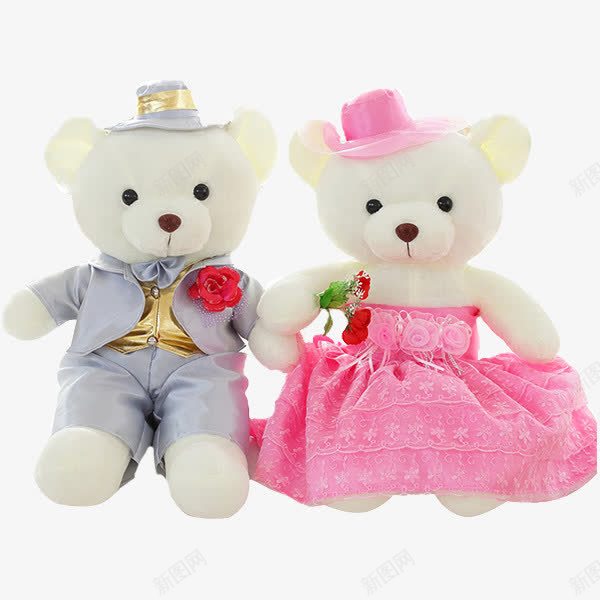 西式婚礼可爱小娃娃png免抠素材_新图网 https://ixintu.com 产品实物 婚庆 婚纱 毛绒 结婚小人