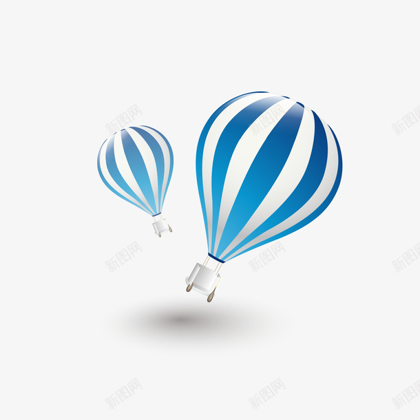 蓝白色热气球png免抠素材_新图网 https://ixintu.com 热气球 蓝白色 蓝色热气球