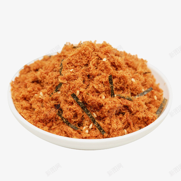 海苔芝麻肉松png免抠素材_新图网 https://ixintu.com 产品实物 海苔肉松 海苔芝麻肉松 瓷盘 美味肉松 美食 肉松 香酥猪肉松