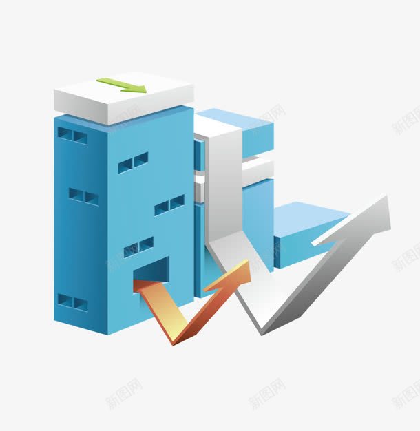 蓝色创意建筑房屋图标png_新图网 https://ixintu.com ai 创意 创意商务 商务 小图标 建筑 房屋 科技 箭头 蓝色 蓝色创意