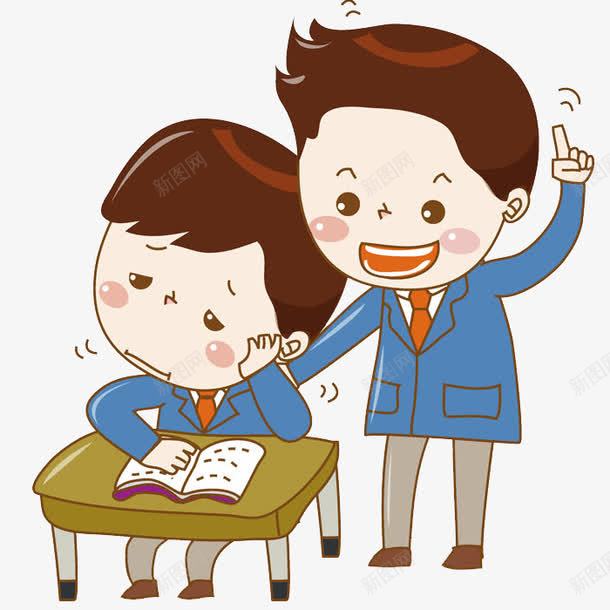 做作业的男孩png免抠素材_新图网 https://ixintu.com 书桌 学生 帅气的 插图 男孩 疲劳的 课堂