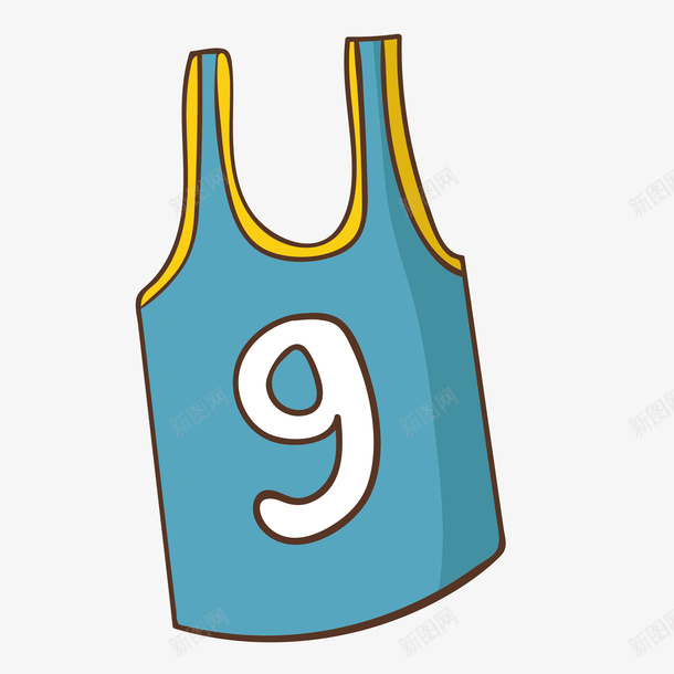 9号男士背心卡通图png免抠素材_新图网 https://ixintu.com 9号 卡通 夏季服装 数字 服饰 漫画衣服 球服 简笔画衣服 背心 衣服