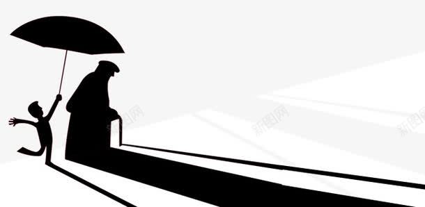 父亲png免抠素材_新图网 https://ixintu.com 孝 投影 父亲节 黑色