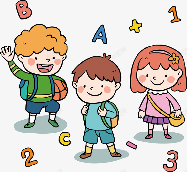 可爱的小学生矢量图eps免抠素材_新图网 https://ixintu.com 入学仪式 卡通小学生 小学生 手绘学生 手绘风 矢量png 矢量图