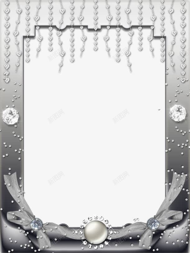 灰色砖石装饰的边框png免抠素材_新图网 https://ixintu.com 灰色花雕酒 灰色长方形边框 照片 白色珍珠装饰边框 砖石装饰相框