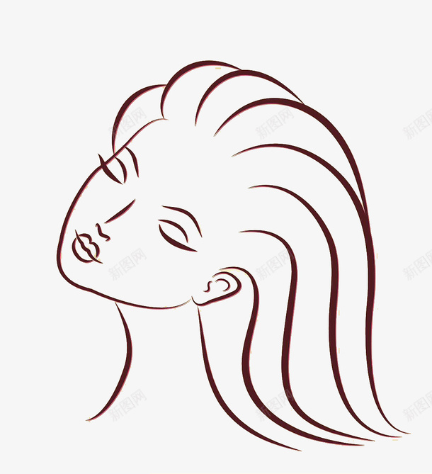 简约风格女性脸部线条案png免抠素材_新图网 https://ixintu.com 女性 矢量图案 简约风格 线条 脸部 脸部图案 脸部线条 装饰