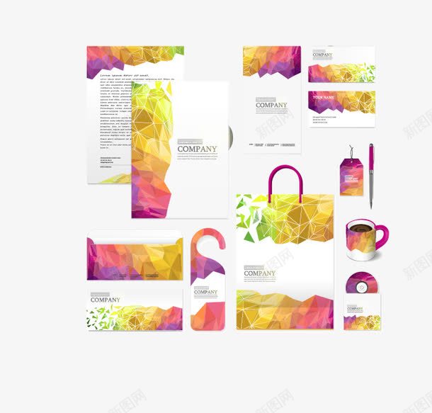 VI矢量图eps免抠素材_新图网 https://ixintu.com VI元素 VI模板 VI系统 企业VI 信封 光盘 创意设计 吊牌 尺子 彩色 手提袋 杯子 直尺 矢量素材 视觉系统 视觉识别 设计素材 铅笔 黑白设计 矢量图