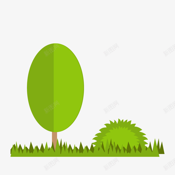 卡通植树节树木森林png免抠素材_新图网 https://ixintu.com 创意 圆形树冠 小草 春天 松树 树头 树苗 森林 植树节 绿树 花草 风景 鲜嫩的小草