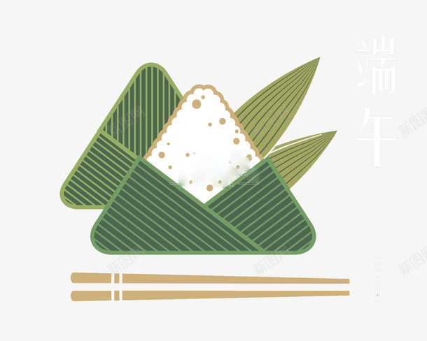 绿色手绘粽子和筷子png免抠素材_新图网 https://ixintu.com 吃粽子 手绘 端午 端午节 筷子 粽子 绿色 龙舟