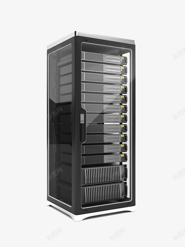 服务器png免抠素材_新图网 https://ixintu.com 交换机 机房 机箱 网络机房 路由器 黑色