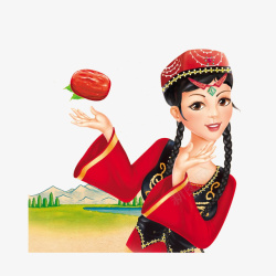 新疆卡通新疆美女高清图片