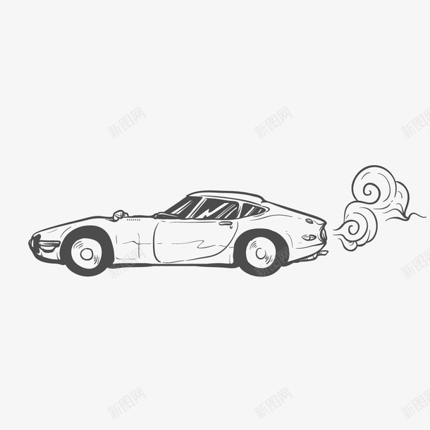 飞奔的汽车png免抠素材_新图网 https://ixintu.com 汽车 烟雾 简笔 线条 豪车 车轮 车辆 飞奔 高级车