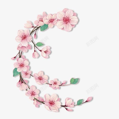 抽象花朵花卉桃花枝png免抠素材_新图网 https://ixintu.com 唯美 手绘花朵素材 桃花 桃花花圈 植物花卉素材 绿植花卉 花枝 鲜花 鲜花图案 鲜花盛开