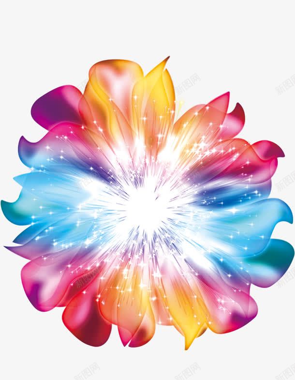 手绘炫彩花朵png免抠素材_新图网 https://ixintu.com 免费下载 免费图片 彩色 手绘 炫丽 绚烂 花朵