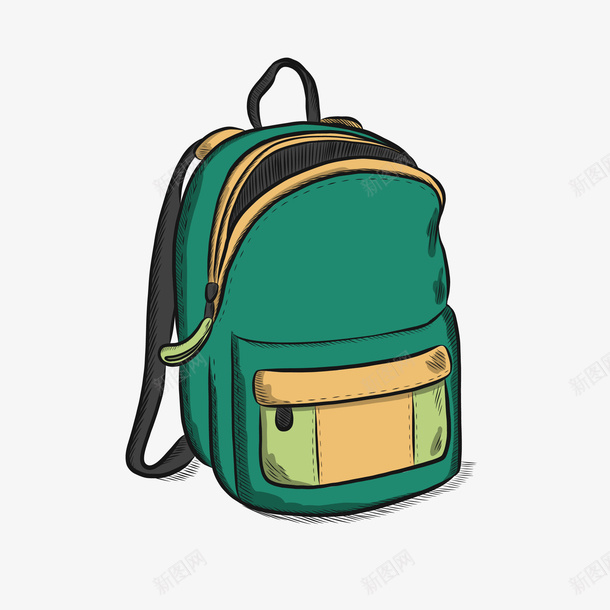 卡通书包png免抠素材_新图网 https://ixintu.com PNG图 PNG图下载 书包 创意卡通 卡通 卡通插图 双肩包 开学 开学日 插图 简笔画书包 背包