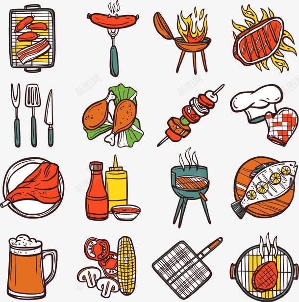 卡通烧烤美食矢量图ai免抠素材_新图网 https://ixintu.com 卡通烧烤美食 卡通美食 烧烤 烧烤美食 美食 矢量图