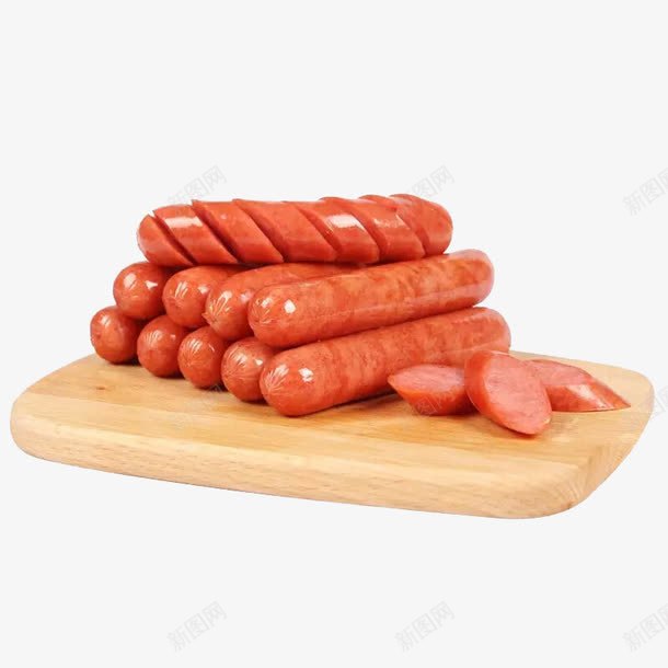 板上的火腿png免抠素材_新图网 https://ixintu.com 十根烤肠 火腿肠 烤肠 美食 肉类 菜板
