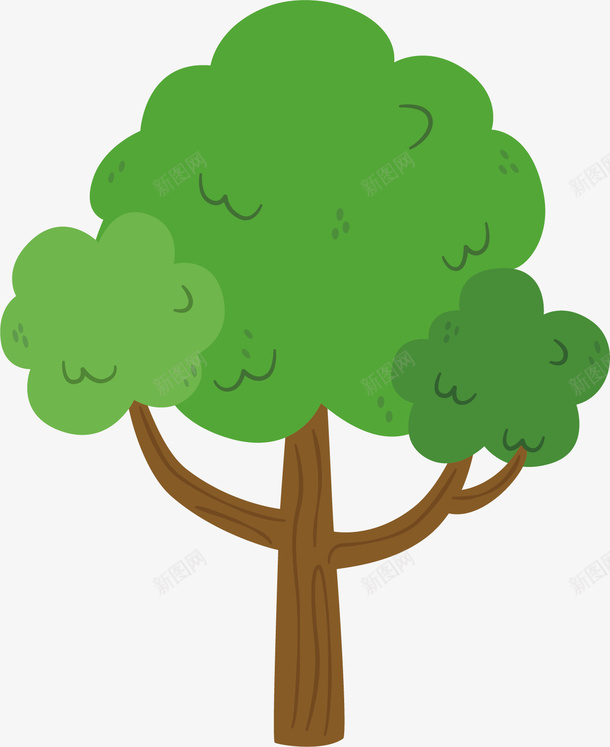茂密的大树png免抠素材_新图网 https://ixintu.com 卡通 春天 植物 绿叶 绿色 茂盛 风景