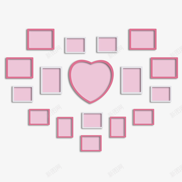 粉色爱心形相框png免抠素材_新图网 https://ixintu.com 卡通 商务 心形 手绘 正方形 清新 相框 简约 粉色 趣味相框 长方形