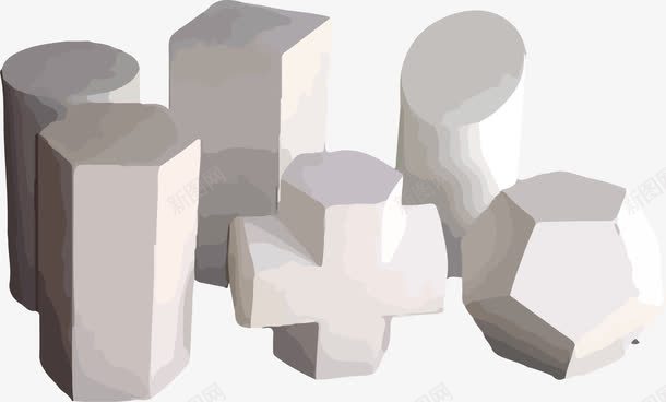 素描石膏png免抠素材_新图网 https://ixintu.com 六面柱 十二面五角 十字锥 圆柱 教具几何体 斜柱 画材素描 石膏像 石膏几何体 美术石膏 长方体 长方体石膏