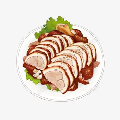 北京烤鸭手绘画片png免抠素材_新图网 https://ixintu.com 切片 手绘美食 烤鸭 肉食 鸭肉