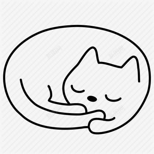 创意手绘睡觉的小猫咪png免抠素材_新图网 https://ixintu.com 创意 卖萌小猫 睡觉