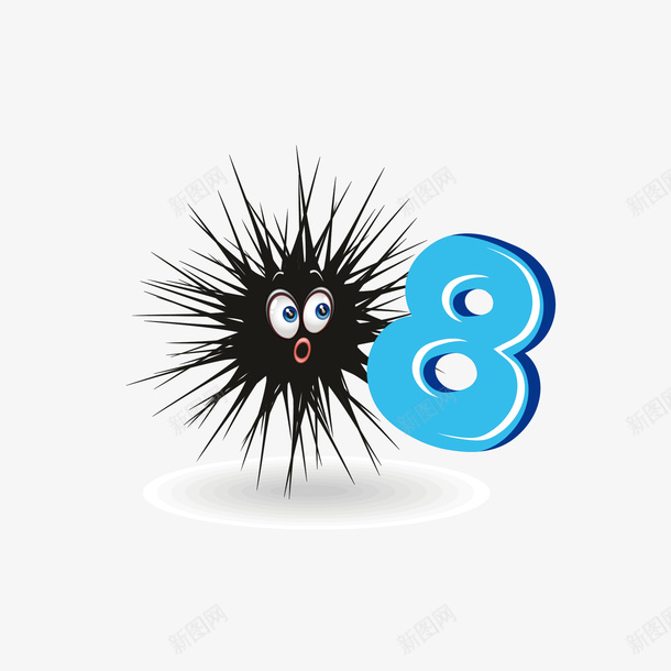 黑色的怪物抓住数字8png免抠素材_新图网 https://ixintu.com 怪物 数字 数字8 立体数字 蓝色数字 黑色 黑色怪物 黑色的