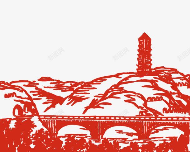 红色之旅宝塔山png免抠素材_新图网 https://ixintu.com 免费抠图 宝塔山 旅游胜地 旅行 红色 红色之旅 革命老区