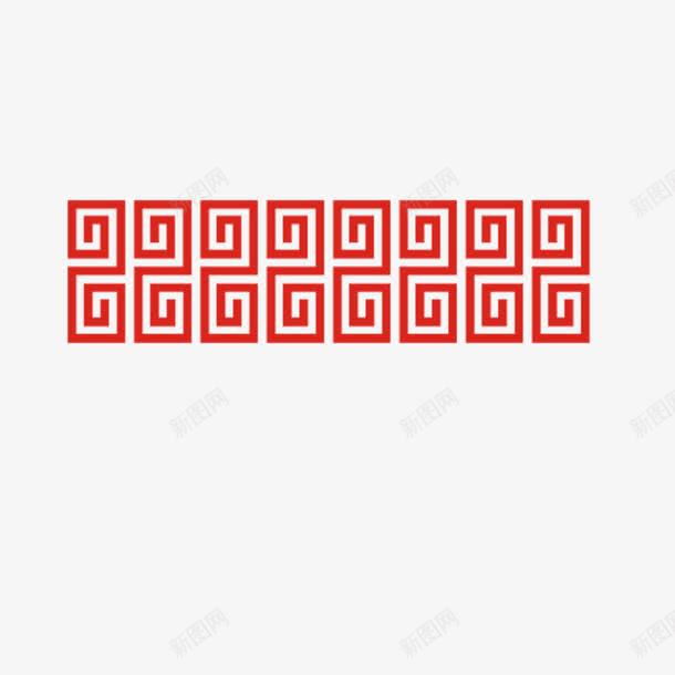 中国红回形纹边框png免抠素材_新图网 https://ixintu.com 中国红 古典 回形纹 边框