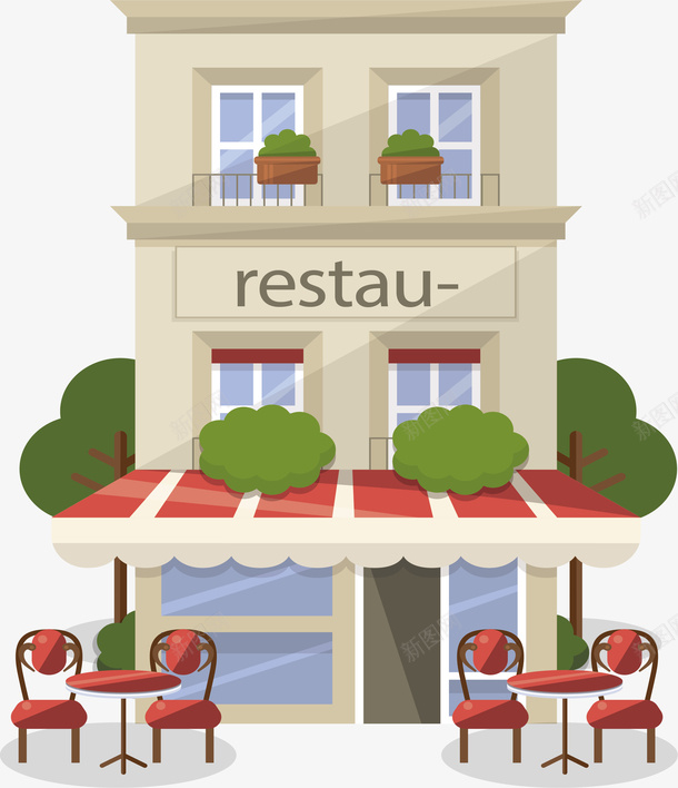 三层楼饭馆模型png免抠素材_新图网 https://ixintu.com 三层饭店 咖啡店 矢量png 饭店 饭店模型 饭馆