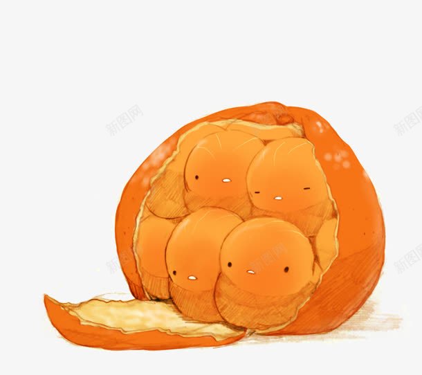 橘子小鸡png免抠素材_新图网 https://ixintu.com 卡通 可爱 小鸡崽 手绘 甜点 萌 蛋糕 面包 食品 食品海报插画 食物