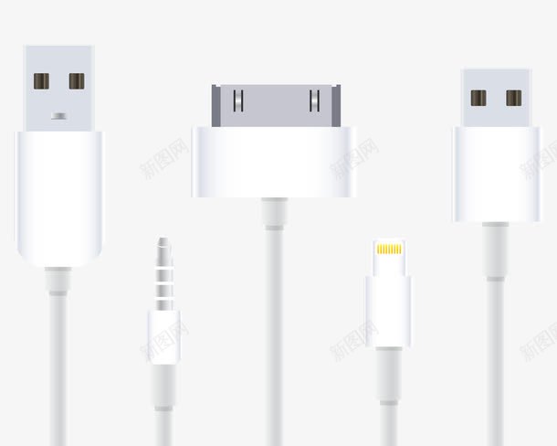 多种接头数据线png免抠素材_新图网 https://ixintu.com 3C USB USB线 usb充电线 充电 充电线 手机线 数据线 数码产品 电源线