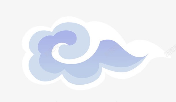 祥云png免抠素材_新图网 https://ixintu.com 插画 祥云 花纹 蓝白