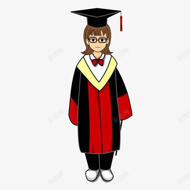 卡通穿学士服的女大学生png免抠素材_新图网 https://ixintu.com 卡通 大学生 学位 学士学位 学士服 恭喜毕业 毕业 毕业季 穿学士服的大学生