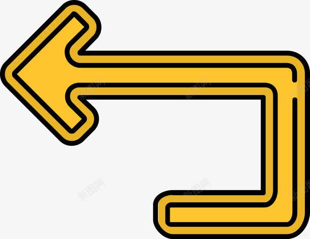 左拐弯箭头图标png_新图网 https://ixintu.com 回旋箭头 左拐 左拐弯 往返箭头 旋转箭头 箭头图标 逆时针图标 黄色箭头