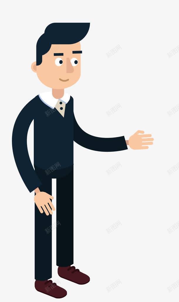 卡通扁平化白领伸手邀请psd源png免抠素材_新图网 https://ixintu.com 办理业务 卡通扁平化白领伸手邀请psd源文件免费下载 卡通职员 商务 工作人员 扁平化 握手 欢迎 白领 邀请