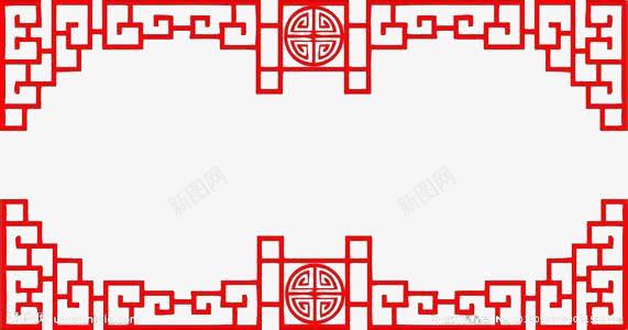 红色的窗框花纹png免抠素材_新图网 https://ixintu.com 红色的 纹样 花纹 边框